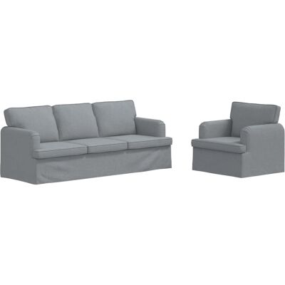 VIDAXL Set Di Divani 2 Pcs Grigio Chiaro 201 X 80 X 85 Cm Tessuto VIDAXL Set Di Divani 2 Pcs Grigio Chiaro 201 X 80 X 85 Cm Tessuto