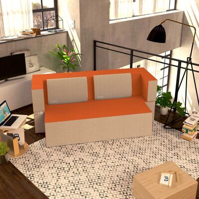 BALDIFLEX Divano Morbido Convertibile In Letto Matrimoniale Color Arancio Praticho - BALDIFLEX Divano Morbido Convertibile In Letto Matrimoniale Color Arancio Praticho -
