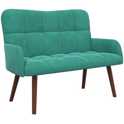VIDAXL Divano A 2 Posti Turchese 115 X 61 X 87 Cm Velluto VIDAXL Divano A 2 Posti Turchese 115 X 61 X 87 Cm Velluto