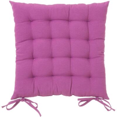 BAKAJI Cuscino Sedia In Tessuto Trapuntato Imbottito 40x40 Con Laccetti Colore Viola BAKAJI Cuscino Sedia In Tessuto Trapuntato Imbottito 40x40 Con Laccetti Colore Viola