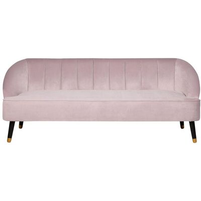 Divano in Velluto Rosa Beliani 3 Posti - Divano Divano in Velluto Rosa Beliani 3 Posti - Divano