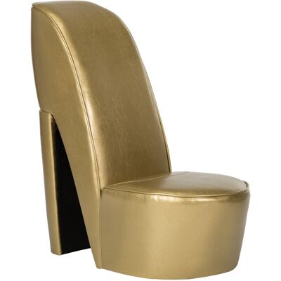 VIDAXL - Poltrona A Forma Di Scarpa Con Tacco In Similpelle Oro VIDAXL - Poltrona A Forma Di Scarpa Con Tacco In Similpelle Oro