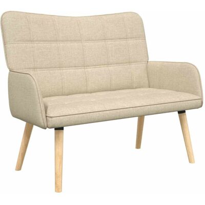 VIDAXL Divano A 2 Posti Crema 115 X 61 X 87 Cm Tessuto VIDAXL Divano A 2 Posti Crema 115 X 61 X 87 Cm Tessuto