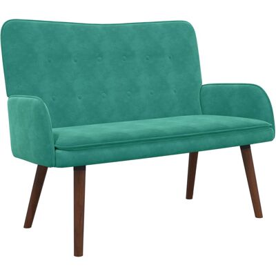 VIDAXL Divano A 2 Posti Turchese 115 X 61 X 87 Cm Velluto VIDAXL Divano A 2 Posti Turchese 115 X 61 X 87 Cm Velluto