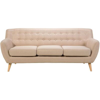 Divano 3 Posti Beige Beliani - Soggiorno Minimalista Scandinavo Divano 3 Posti Beige Beliani - Soggiorno Minimalista Scandinavo