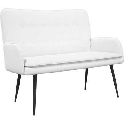 VIDAXL Divano A 2 Posti Bianco 115 X 61 X 87 Cm Tessuto VIDAXL Divano A 2 Posti Bianco 115 X 61 X 87 Cm Tessuto