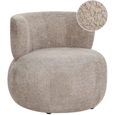 BELIANI Poltrona Imbottita In Ciniglia Con Schienale Curvo, Senza Braccioli, In Stile Scandinavo Moderno Tortora Volda BELIANI Poltrona Imbottita In Ciniglia Con Schienale Curvo, Senza Braccioli, In Stile Scandinavo Moderno Tortora Volda