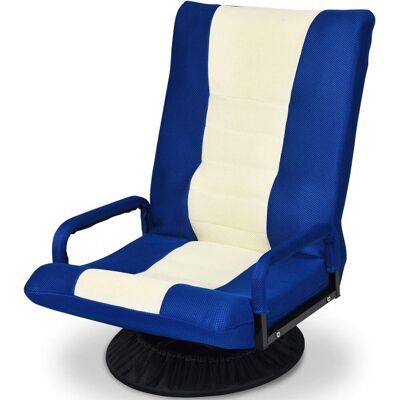 COSTWAY Poltrona Relax Girevole Ergonomica Reclinabile, Da Casa E Ufficio, 55 X 65 X 76 Cm (blu-crema) COSTWAY Poltrona Relax Girevole Ergonomica Reclinabile, Da Casa E Ufficio, 55 X 65 X 76 Cm (blu-crema)