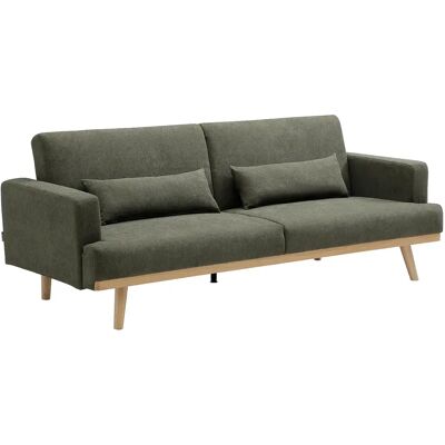 Unique Divano Letto 3 Posti Clic-clac In Tessuto Verde - Esme Unique Divano Letto 3 Posti Clic-clac In Tessuto Verde - Esme