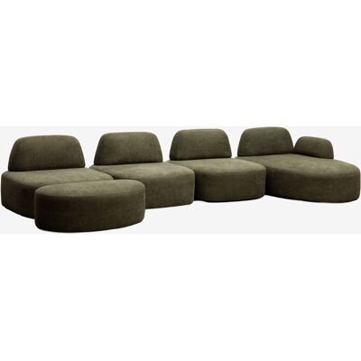 SKLUM Divano Modulare Chaise Longue Destro A 4 Pezzi Con Pouf Rivestito Giorgia SKLUM Divano Modulare Chaise Longue Destro A 4 Pezzi Con Pouf Rivestito Giorgia
