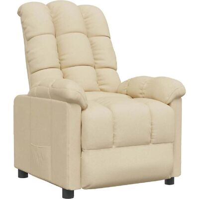 VIDAXL Poltrona Reclinabile In Tessuto Crema - VIDAXL Poltrona Reclinabile In Tessuto Crema -