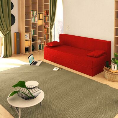 BALDIFLEX Divano Letto Morbido Tretris 3 Posti Che Diventa 3 Posti Letto Colore Rosso Cardinale - BALDIFLEX Divano Letto Morbido Tretris 3 Posti Che Diventa 3 Posti Letto Colore Rosso Cardinale -