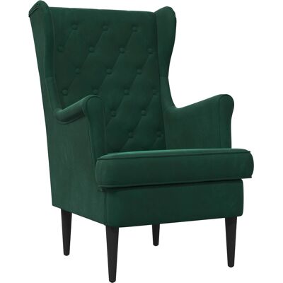 VIDAXL Poltrona Verde Scuro Velluto VIDAXL Poltrona Verde Scuro Velluto