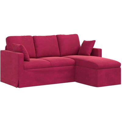 VIDAXL Divano Rosso Vino 178 X 134 X 80 Cm Velluto VIDAXL Divano Rosso Vino 178 X 134 X 80 Cm Velluto