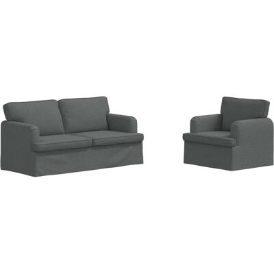 VIDAXL Set Di Divani 2 Pcs Grigio Scuro 162 X 80 X 85 Cm Tessuto VIDAXL Set Di Divani 2 Pcs Grigio Scuro 162 X 80 X 85 Cm Tessuto