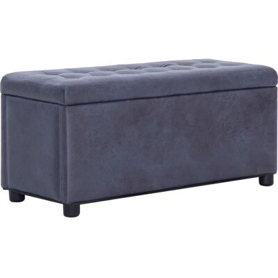 HELLOSHOP26 Panca/sgabello/contenitore Ottomano 87 Cm Pelle Scamosciata Sintetica Grigia 3002129 HELLOSHOP26 Panca/sgabello/contenitore Ottomano 87 Cm Pelle Scamosciata Sintetica Grigia 3002129