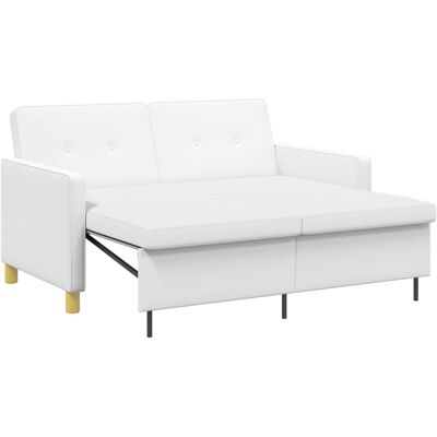 VIDAXL Divano Letto Estraibile Bianco Tessuto VIDAXL Divano Letto Estraibile Bianco Tessuto