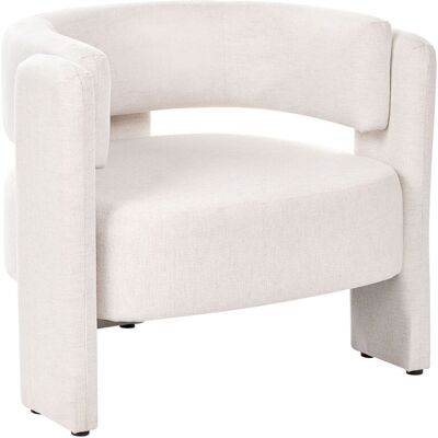 BELIANI Poltrona In Tessuto Con Schienale Curvo Poltrona Decorativa Seduta Colore Bianco Sporco Maggeby BELIANI Poltrona In Tessuto Con Schienale Curvo Poltrona Decorativa Seduta Colore Bianco Sporco Maggeby