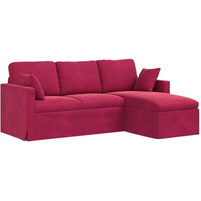 VIDAXL Divano Rosso Vino 198 X 134 X 80 Cm Velluto VIDAXL Divano Rosso Vino 198 X 134 X 80 Cm Velluto