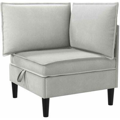 VIDAXL Divano Angolare Con Storage Grigio Chiaro Velluto VIDAXL Divano Angolare Con Storage Grigio Chiaro Velluto