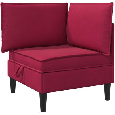VIDAXL Divano Con Stoccaggio Rosso Vino Velluto VIDAXL Divano Con Stoccaggio Rosso Vino Velluto