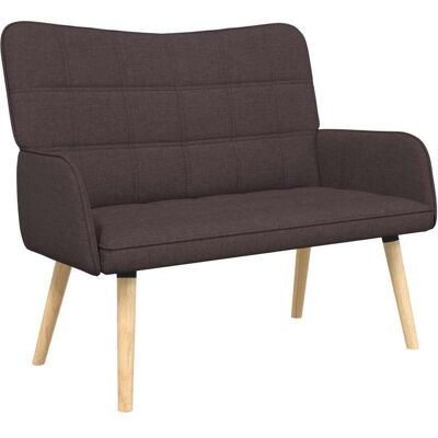VIDAXL Divano A 2 Posti Marrone Scuro 115 X 61 X 87 Cm Tessuto VIDAXL Divano A 2 Posti Marrone Scuro 115 X 61 X 87 Cm Tessuto