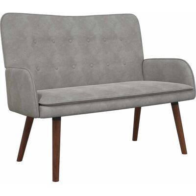 VIDAXL Divano A 2 Posti Grigio Chiaro 115 X 61 X 87 Cm Velluto VIDAXL Divano A 2 Posti Grigio Chiaro 115 X 61 X 87 Cm Velluto