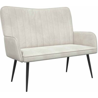 VIDAXL Divano A 2 Posti Crema 115 X 61 X 87 Cm Velluto VIDAXL Divano A 2 Posti Crema 115 X 61 X 87 Cm Velluto