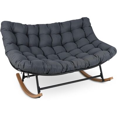 COSTWAY Poltrona Dondolo Sedia Dondolo Poltrona Da Esterno Patio Arredamento Lounge Divano Dondolo Oversize Papasan Doppia Comoda Ovale Veranda Lettura Cuscin COSTWAY Poltrona Dondolo Sedia Dondolo Poltrona Da Esterno Patio Arredamento Lounge Divano Dondolo Oversize Papasan Doppia Comoda Ovale Veranda Lettura Cuscin