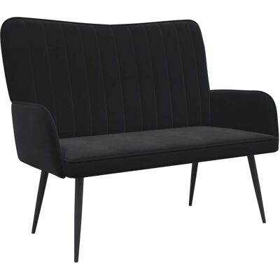 VIDAXL Divano A 2 Posti Nero 115 X 61 X 87 Cm Velluto VIDAXL Divano A 2 Posti Nero 115 X 61 X 87 Cm Velluto