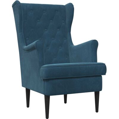 VIDAXL Poltrona Blu Velluto VIDAXL Poltrona Blu Velluto