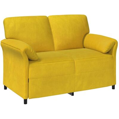 VIDAXL Divano A 2 Posti Giallo 138 X 83 X 95 Cm Velluto VIDAXL Divano A 2 Posti Giallo 138 X 83 X 95 Cm Velluto