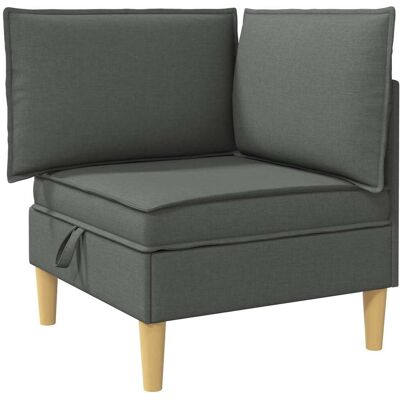 VIDAXL Divano Ad Angolo Con Storage Grigio Scuro Tessuto VIDAXL Divano Ad Angolo Con Storage Grigio Scuro Tessuto