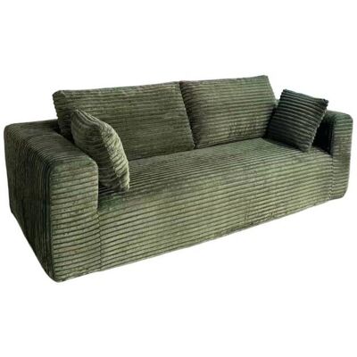 ATMOSPHERA Divano Compatto Solka A 3 Posti In Pelliccia A Coste Verde Kaki - Créateur D'Intérieur ATMOSPHERA Divano Compatto Solka A 3 Posti In Pelliccia A Coste Verde Kaki - Créateur D'Intérieur