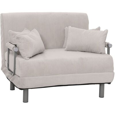 DÉCOSHOP26 Poltrona/divano Letto Trasformabile Con Braccioli Pieghevoli Superficie Letto 190x100 Cm In Tessuto Di Velluto A Coste Grigio Chiaro 040010011 DÉCOSHOP26 Poltrona/divano Letto Trasformabile Con Braccioli Pieghevoli Superficie Letto 190x100 Cm In Tessuto Di Velluto A Coste Grigio Chiaro 040010011