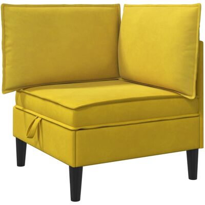 VIDAXL Divano Con Stoccaggio Giallo Velluto VIDAXL Divano Con Stoccaggio Giallo Velluto