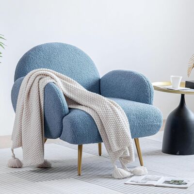 OEM Poltrona Imbottita, Poltrona Lounge Moderna Con Gambe In Metallo Nero, Poltrona Da Soggiorno/camera Da Letto/angolo Caffè, Poltrona Divano, Blu OEM Poltrona Imbottita, Poltrona Lounge Moderna Con Gambe In Metallo Nero, Poltrona Da Soggiorno/camera Da Letto/angolo Caffè, Poltrona Divano, Blu