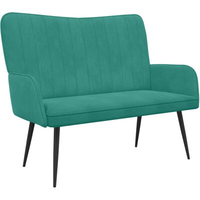 VIDAXL Divano A 2 Posti Turchese 115 X 61 X 87 Cm Velluto VIDAXL Divano A 2 Posti Turchese 115 X 61 X 87 Cm Velluto