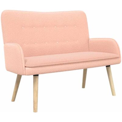 VIDAXL Divano A 2 Posti Rosa 115 X 61 X 87 Cm Bouclé VIDAXL Divano A 2 Posti Rosa 115 X 61 X 87 Cm Bouclé
