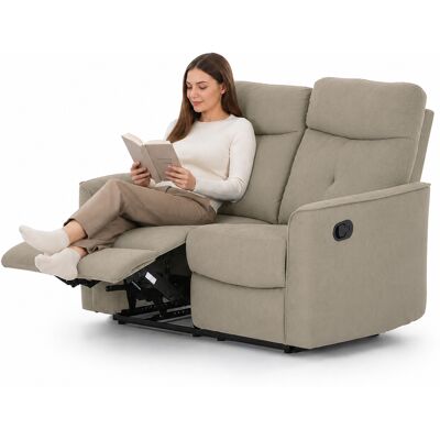 BAKAJI Divano 2 Posti Recliner Manuale Poltrona Reclinabile 2 Posti Tortora 132x96x103cm BAKAJI Divano 2 Posti Recliner Manuale Poltrona Reclinabile 2 Posti Tortora 132x96x103cm