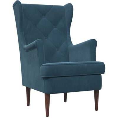 VIDAXL Poltrona Blu Velluto VIDAXL Poltrona Blu Velluto