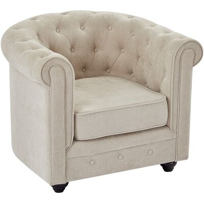 Unique Poltrona In Tessuto Beige - Chesterfield Unique Poltrona In Tessuto Beige - Chesterfield