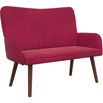 VIDAXL Divano A 2 Posti Rosso Vino 115 X 61 X 87 Cm Velluto VIDAXL Divano A 2 Posti Rosso Vino 115 X 61 X 87 Cm Velluto