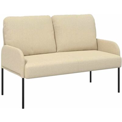 VIDAXL Divani Con Cuscino 110cm Crema Legno Compensato VIDAXL Divani Con Cuscino 110cm Crema Legno Compensato
