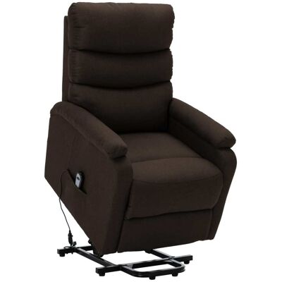 VIDAXL Poltrona Alzapersona Marrone Scuro In Tessuto VIDAXL Poltrona Alzapersona Marrone Scuro In Tessuto