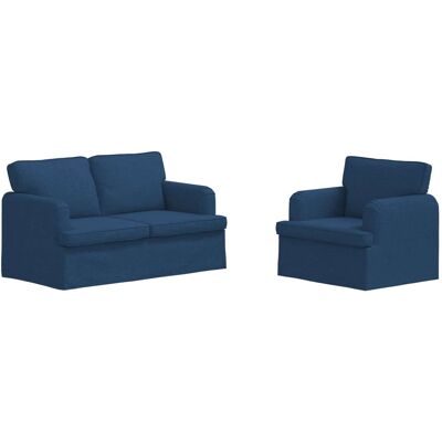 VIDAXL Set Di Divani 2 Pcs Blu 144 X 80 X 85 Cm Tessuto VIDAXL Set Di Divani 2 Pcs Blu 144 X 80 X 85 Cm Tessuto