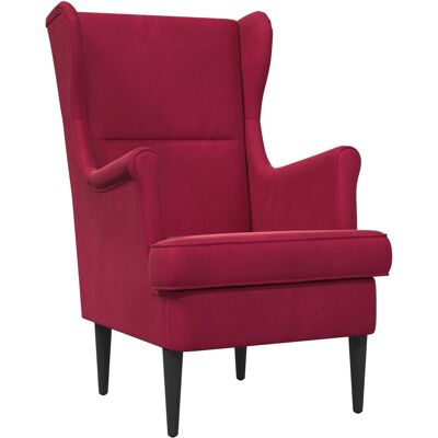 VIDAXL Poltrona Rosso Vino Velluto VIDAXL Poltrona Rosso Vino Velluto