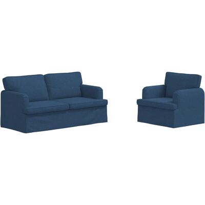 VIDAXL Set Di Divani 2 Pcs Blu 162 X 80 X 85 Cm Tessuto VIDAXL Set Di Divani 2 Pcs Blu 162 X 80 X 85 Cm Tessuto