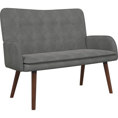 VIDAXL Divano A 2 Posti Grigio Scuro 115 X 61 X 87 Cm Velluto VIDAXL Divano A 2 Posti Grigio Scuro 115 X 61 X 87 Cm Velluto