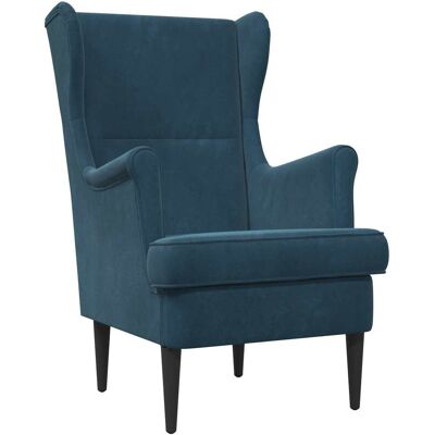 VIDAXL Poltrona Blu Velluto VIDAXL Poltrona Blu Velluto
